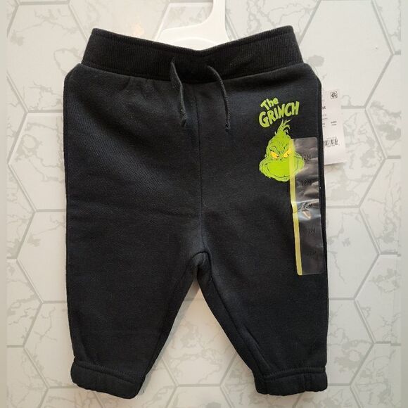 Nwt Christmas Unisex The Grinch Joggers,  Size 12 months - Picture 1 of 3
